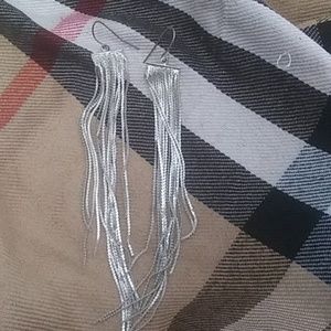 Silver drangly earrings